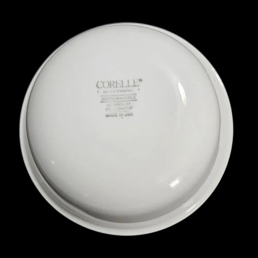 Corelle Gray Stripe Cereal Soup Bowls Set of 3 White Vitrelle 6.25